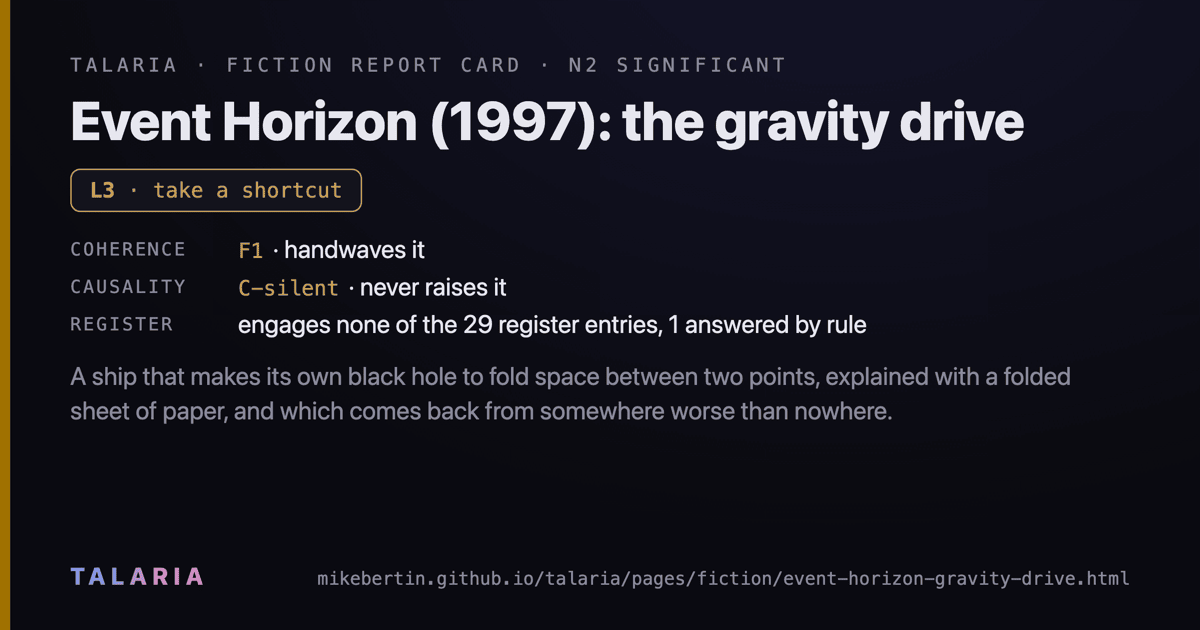 Report card: Event Horizon (1997): the gravity drive