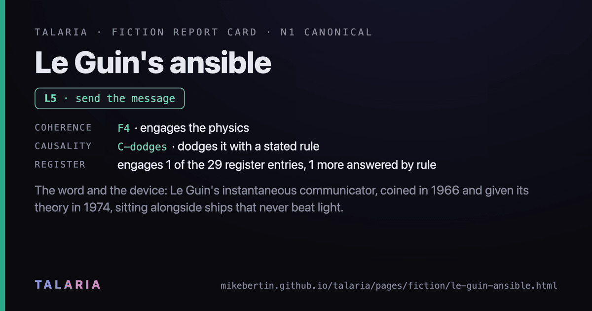 Report card: Le Guin's ansible