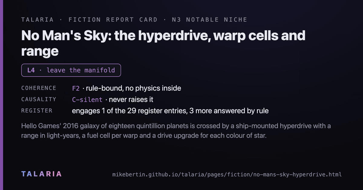 Report card: No Man's Sky: the hyperdrive, warp cells and range