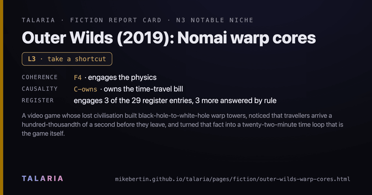 Report card: Outer Wilds (2019): Nomai warp cores